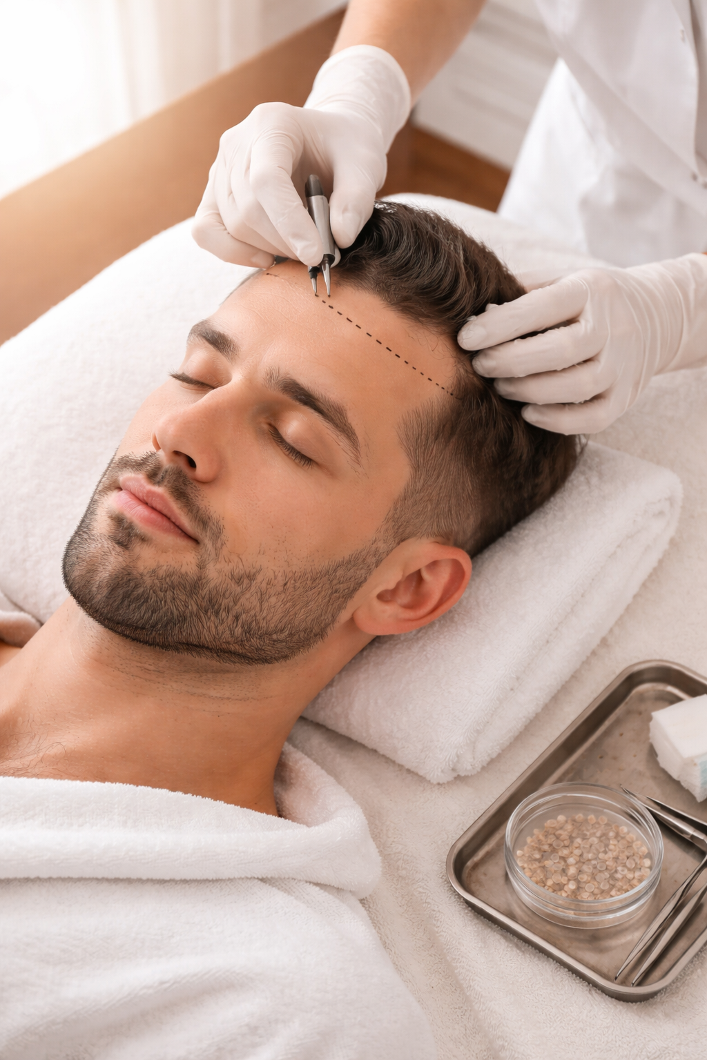 Successful male hair transplant result